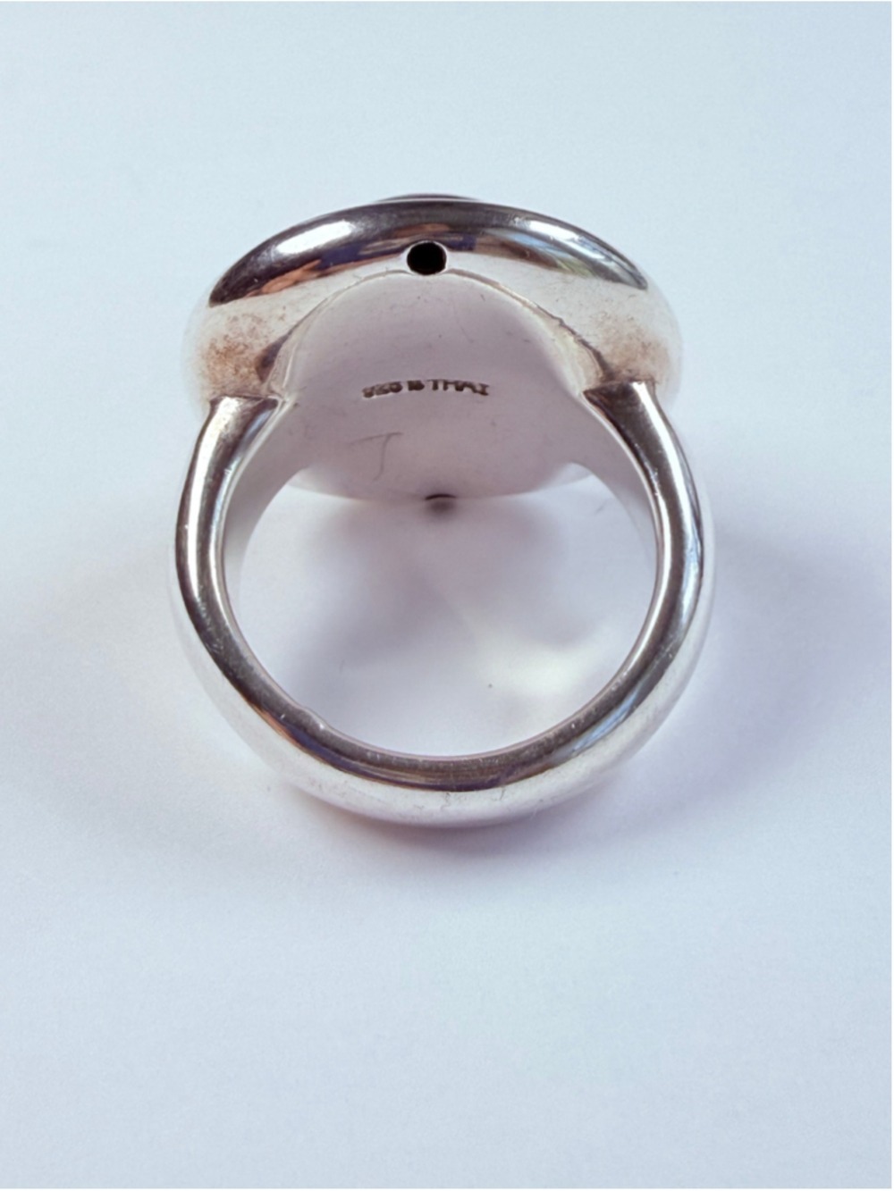 Modernist Saucer Disk Bullseye 925 Sterling Silver Jensen Vintage Ring - Picture 7 of 11